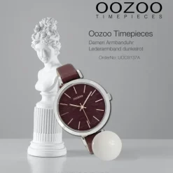 Oozoo Damen Armbanduhr Timepieces Analog Leder dunkelrot UOC9137A