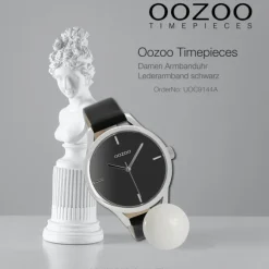 Oozoo Damen Armbanduhr Timepieces Analog Leder schwarz UOC9144A