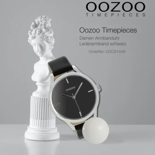 Oozoo Damen Armbanduhr Timepieces Analog Leder schwarz UOC9144A