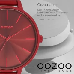 Oozoo Damen Armbanduhr Timepieces Analog Leder rot UOC11253
