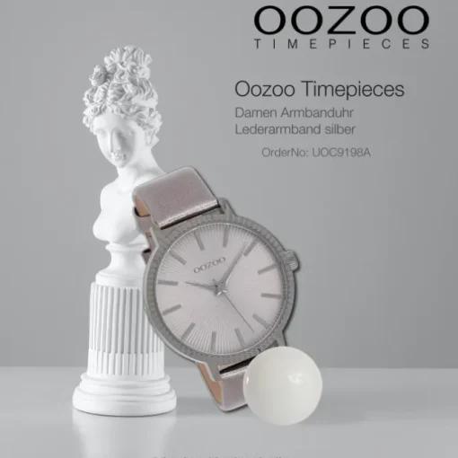 Oozoo Damen Armbanduhr Timepieces Analog Leder silber UOC9198A