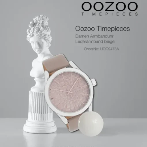 Oozoo Damen Armbanduhr Timepieces Analog Leder beige UOC9473A