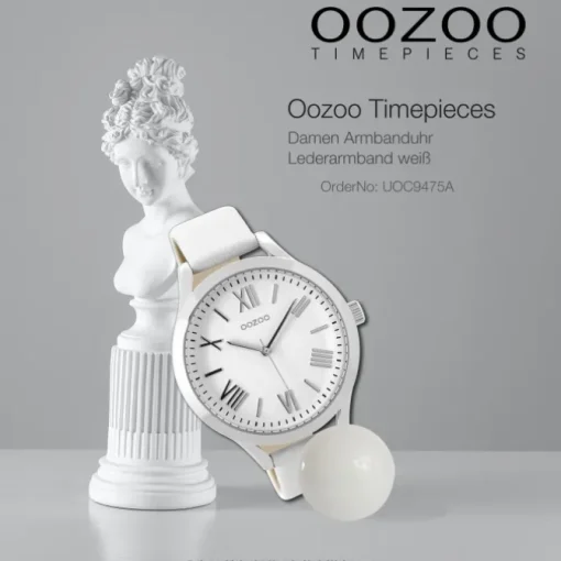 Oozoo Damen Armbanduhr Timepieces Analog Leder weiß UOC9475A