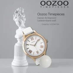 Oozoo Damen Armbanduhr Timepieces Analog Leder weiß UOC9476A
