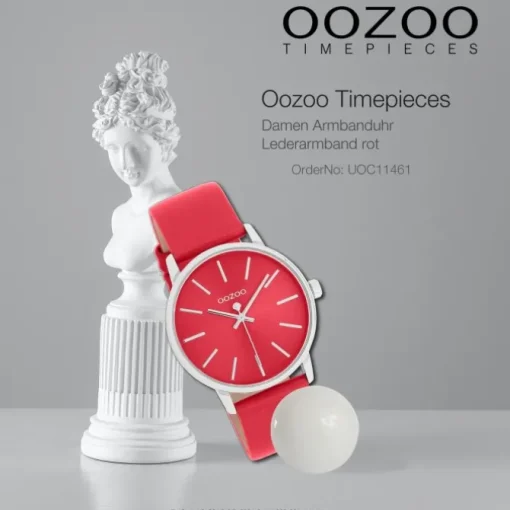 Oozoo Damen Armbanduhr Timepieces Analog Lederband rot UOC11461
