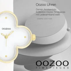 Oozoo Damen Armbanduhr Timepieces Analog Lederband weiß UOC11520