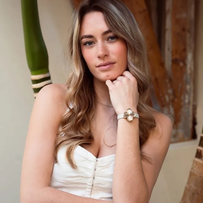 Oozoo Damen Armbanduhr Timepieces Analog Lederband grau UOC11521