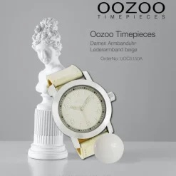 Oozoo Damen Armbanduhr Timepieces Analog Leder beige UOC5150A