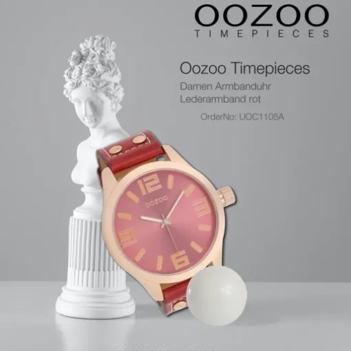 Oozoo Damen Armbanduhr Timepieces Analog Leder rot UOC1105A