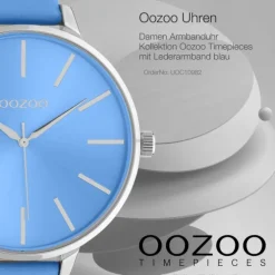 Oozoo Damen Armbanduhr Timepieces C10982 Analog Leder blau UOC10982