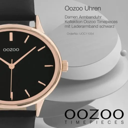 Oozoo Damen Armbanduhr Timepieces C11054 Analog Leder schwarz UOC11054