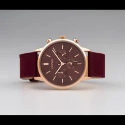 Oozoo Damen Armbanduhr Timepieces C10599 Analog Leder weinrot UOC10599