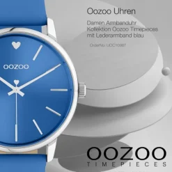 Oozoo Damen Armbanduhr Timepieces C10987 Analog Leder blau UOC10987
