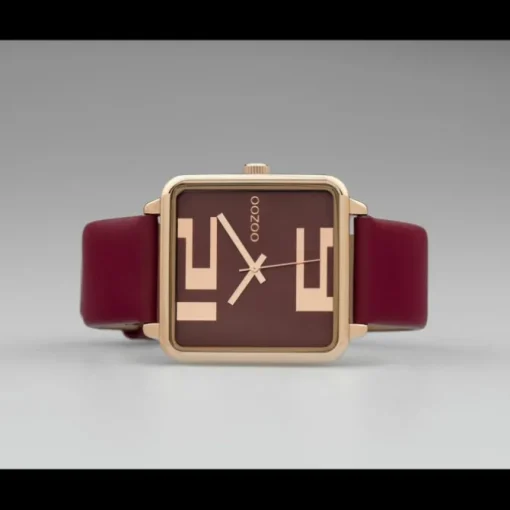 Oozoo Damen Armbanduhr Timepieces C10363 Analog Leder weinrot UOC10363