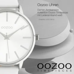 Oozoo Damen Armbanduhr Timepieces C10610 Analog Leder weiß UOC10610