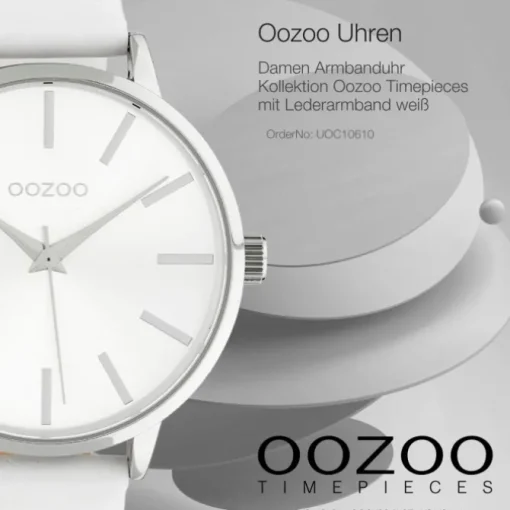 Oozoo Damen Armbanduhr Timepieces C10610 Analog Leder weiß UOC10610
