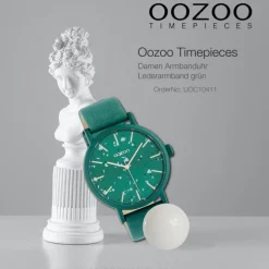 Oozoo Damen Armbanduhr Timepieces Analog Leder grün UOC10411