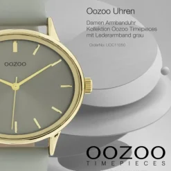 Oozoo Damen Armbanduhr Timepieces C11050 Analog Leder grau UOC11050