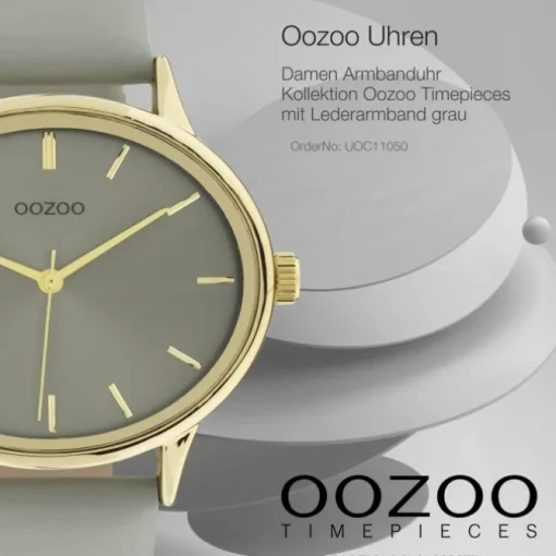 Oozoo Damen Armbanduhr Timepieces C11050 Analog Leder grau UOC11050