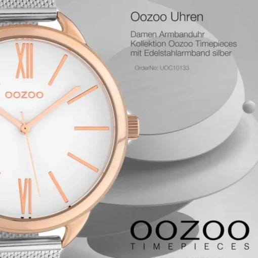 Oozoo Damen Armbanduhr Timepieces C10133 Quarz Stahl silber UOC10133