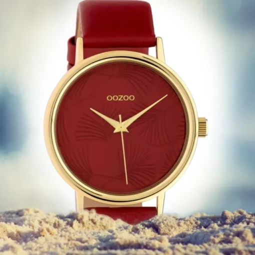 Oozoo Damen Armbanduhr Timepieces C10393 Quarz Leder weinrot UOC10393