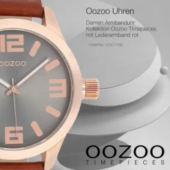 Oozoo Damen Armbanduhr Timepieces C1156 Analog Leder rot UOC1156