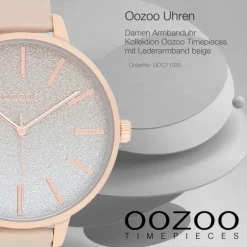 Oozoo Damen Armbanduhr Timepieces C11030 Analog Leder beige UOC11030