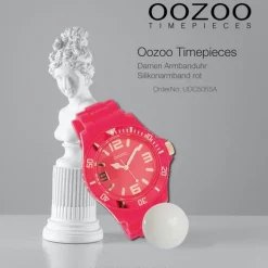 Oozoo Damen Armbanduhr Timepieces Analog Silikon rot pink UOC5055A
