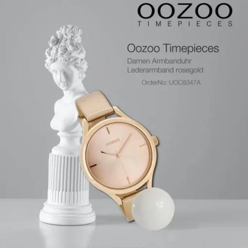 Oozoo Damen Armbanduhr Timepieces Analog Leder rosegold UOC8347A