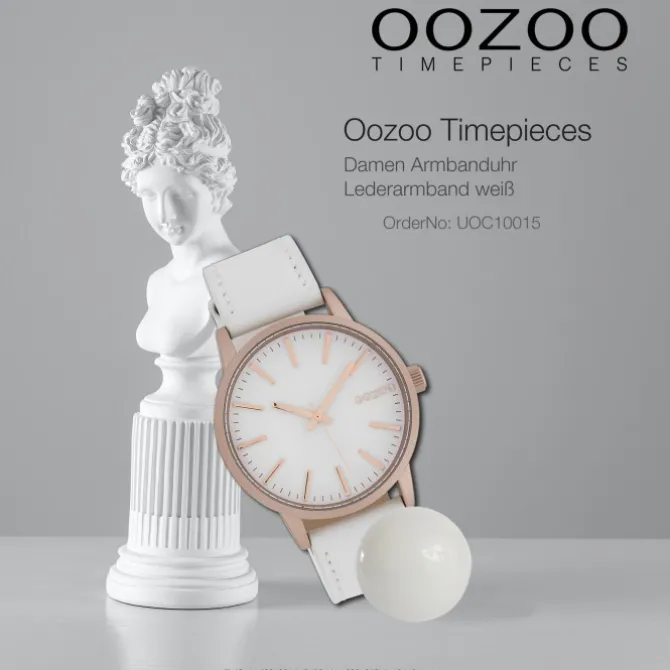 Oozoo Damen Armbanduhr Timepieces Analog Leder weiß UOC10015