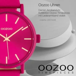 Oozoo Damen Armbanduhr Timepieces C10448 Quarz Leder fuchsia UOC10448