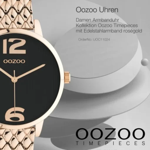Oozoo Damen Armbanduhr Timepieces C11024 Analog Edelstahl roségold UOC11024