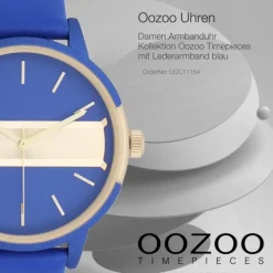 Oozoo Damen Armbanduhr Timepieces Analog Leder blau UOC11154