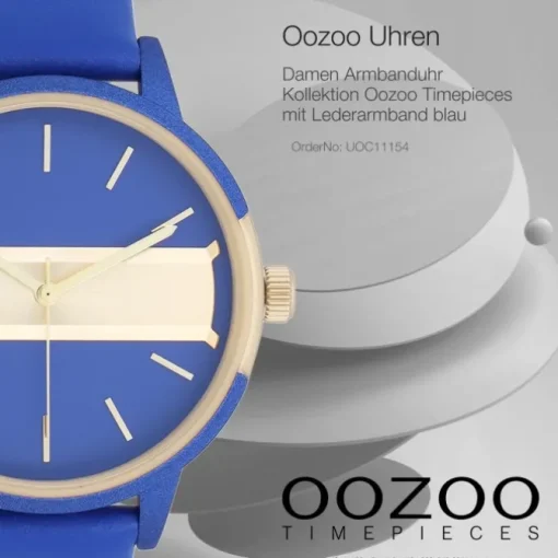 Oozoo Damen Armbanduhr Timepieces Analog Leder blau UOC11154