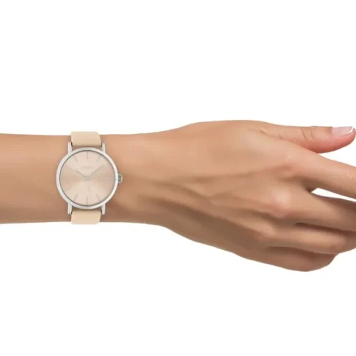 Oozoo Damen Armbanduhr Timepieces Analog Leder beige weiß UOC10446