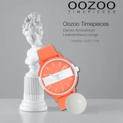 Oozoo Damen Armbanduhr Timepieces Analog Leder orange UOC11190