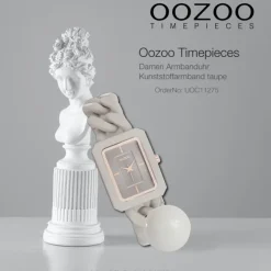 Oozoo Damen Armbanduhr Timepieces Analog Kunststoff taupe braun UOC11275