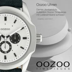 Oozoo Damen Armbanduhr Timepieces Analog Leder schwarz UOC10317