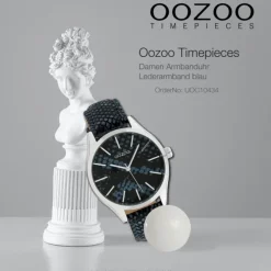 Oozoo Damen Armbanduhr Timepieces Analog Leder blau schwarz UOC10434