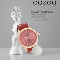 Oozoo Damen Armbanduhr Timepieces Analog Leder rot UOC1155A
