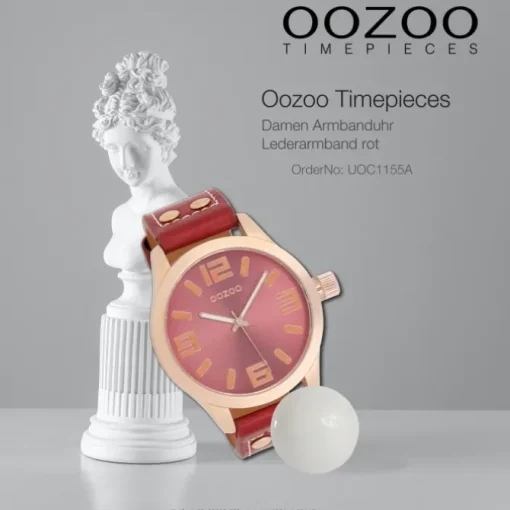 Oozoo Damen Armbanduhr Timepieces Analog Leder rot UOC1155A