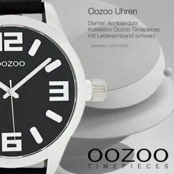 Oozoo Damen Armbanduhr Timepieces C1054 Analog Leder schwarz UOC1054A