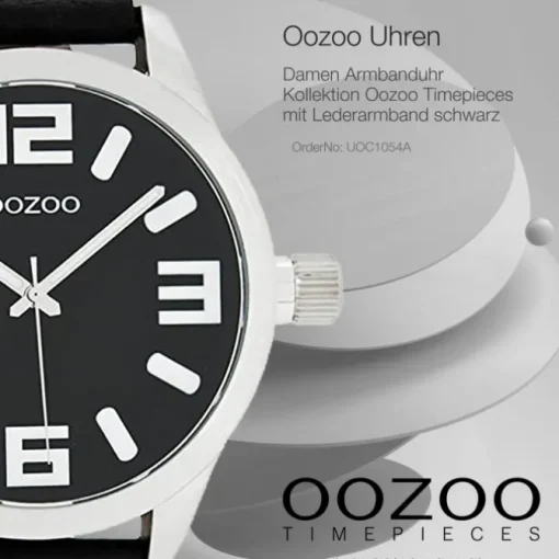 Oozoo Damen Armbanduhr Timepieces C1054 Analog Leder schwarz UOC1054A