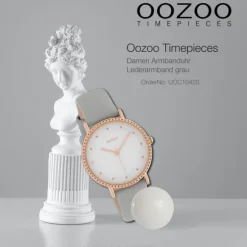 Oozoo Damen Armbanduhr Timepieces Analog Leder grau UOC10420