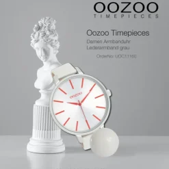 Oozoo Damen Armbanduhr Timepieces Analog Leder grau UOC11160
