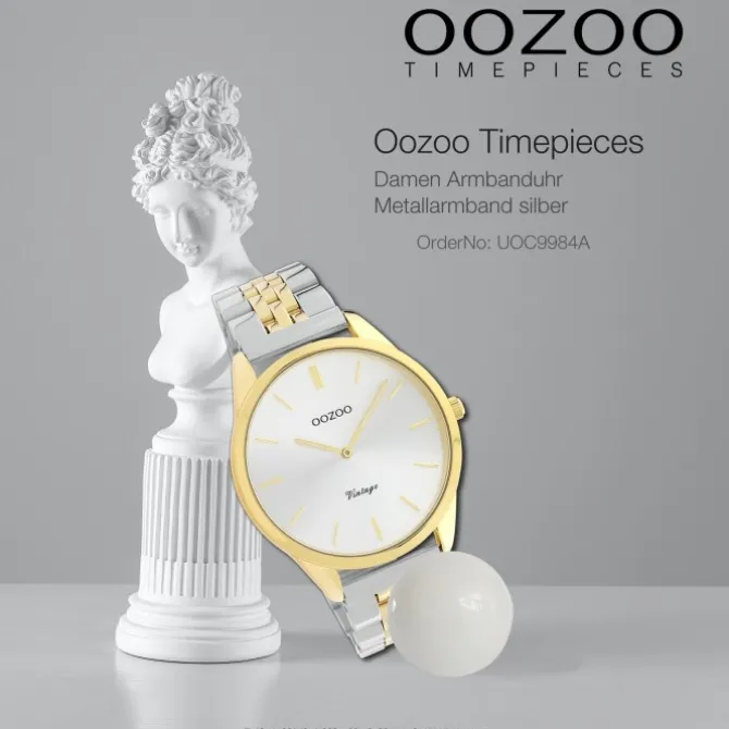 Oozoo Damen Armbanduhr Timepieces Analog Metall silber gold UOC9984A