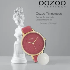Oozoo Damen Armbanduhr Timepieces Analog Leder rot UOC10405