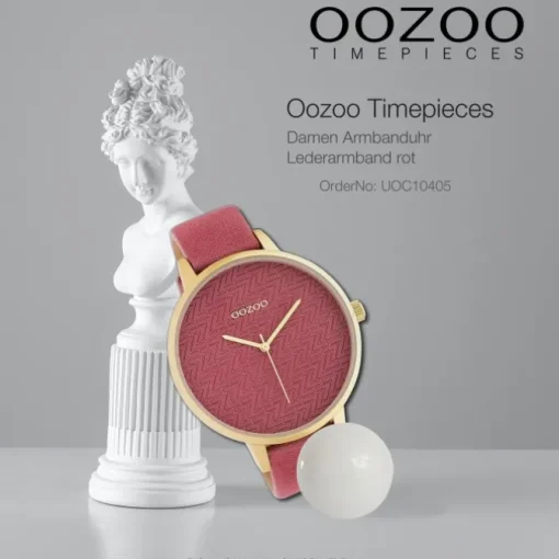Oozoo Damen Armbanduhr Timepieces Analog Leder rot UOC10405