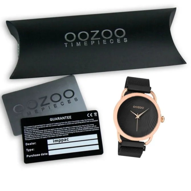 Oozoo Damen Armbanduhr Timepieces Analog Metall schwarz UOC10699