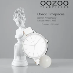 Oozoo Damen Armbanduhr Timepieces Analog Leder weiß UOC11345